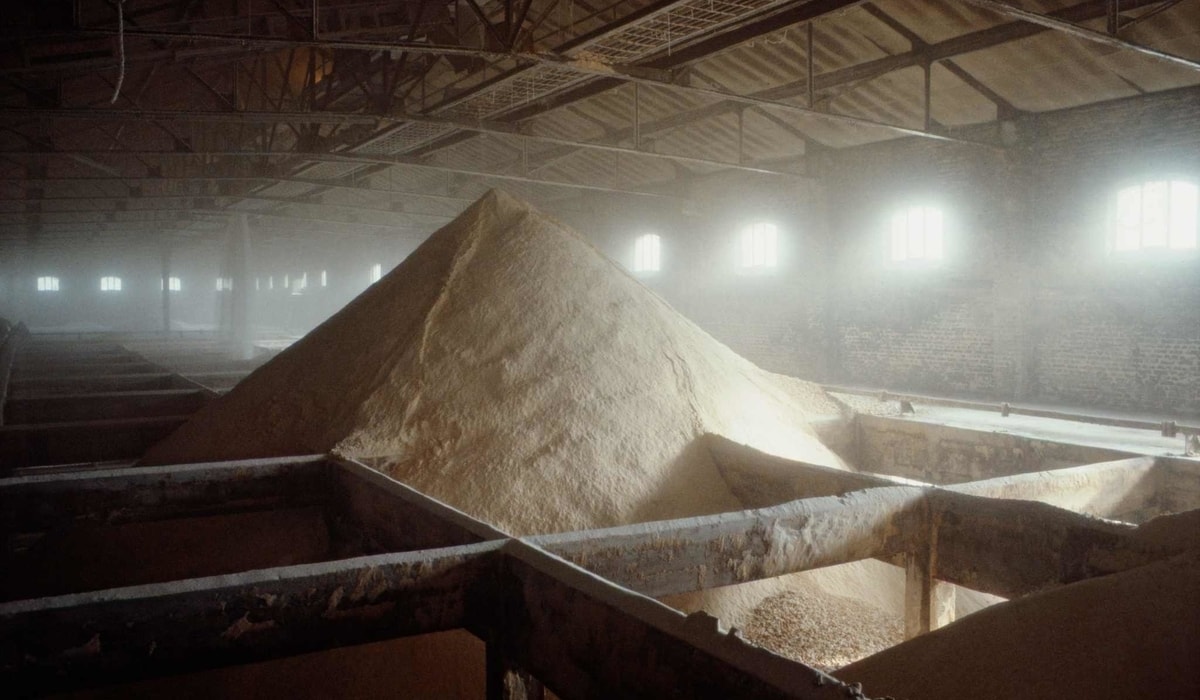 L'artiste a eu une gestion étonnante de la lumière et de l'ombre comme dans cette image d'une raffinerie de sucre en Picardie, France.