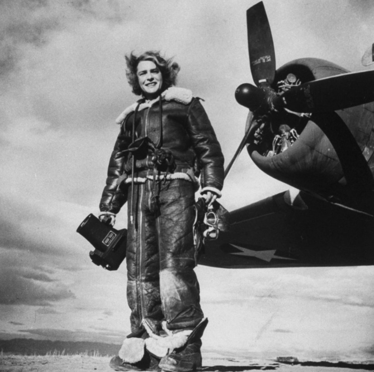 El autorretrato favorito de Margaret Bourke-White, realizado con Fuerza Aérea de EU en 1943. Fuente: LIFE 