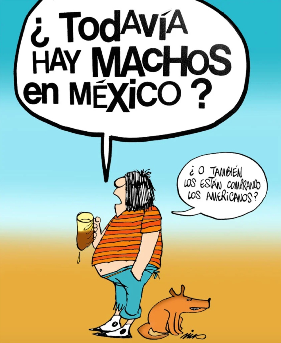 Eduardo del Río "Rius" karikatúrája Forrás: Mexikó Ismeretlen