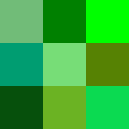 Tipos de verde
