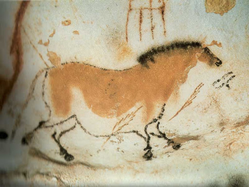 Cheval jaune trouvé dans la grotte de Lascaux, France Cheval jaune trouvé dans la grotte de Lascaux, France