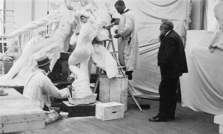 Auguste Rodin en su taller de París
