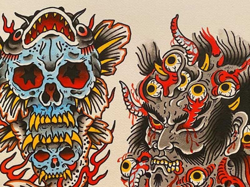 Los tatuajes japoneses y monstruosos de Henbo Henning. Foto: Instagram